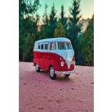 Volkswagen T1 Bus 1963 Classical Otobüs Koleksiyon Metal Araba KIRMIZI Karavan 12cm