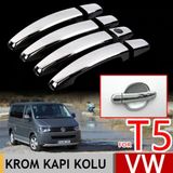 Volkswagen T5 Caravelle 2003 2010 Paslanmaz Çelik 4 Kapı Krom Kapı Kolu