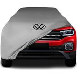 Volkswagen Tacqua Gri Kumaş Araba Branda Logolu Kumaş Araba Brandası Penye Oto Branda - Araç modeline özel tasarım