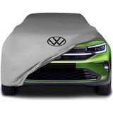 Volkswagen Taigo Gri Kumaş Araba Branda Logolu Kumaş Araba Brandası Penye Oto Branda - Araç modeline özel tasarım