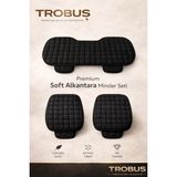 Volkswagen Tiguan 2007-2016 Uyumlu Trobus Soft Alkantra Siyah 3'lü Oto Koltuk Minder Seti - EC-VW-TIG-041