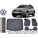 Volkswagen Tiguan 2018 Model Üst Bagaj Havuzu Araca Özel Siyah Extra Havuzlu Paspas Takımı