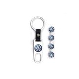 Volkswagen Tiguan 2021 Sonrası Paslanmaz Çelik Sibop Kapağı Ve Anahtarlık Krom-mavi