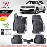 Volkswagen Tiguan 3D Havuzlu Paspas 2016 2023 Arası Kauçuk Siyah Wöller Kolay Temizlenebilir