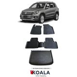 Volkswagen Tiguan Paspas 2007 2015 Arası 3D Havuzlu Paspas ve Bagaj Havuzu - Siyah