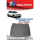 Volkswagen Tiguan Stepneli Alt 2016+ 3D Bagaj Havuzu Bizymo - Siyah