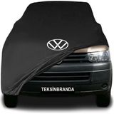 Volkswagen Transporter T5 2003 - 2015 Siyah Kumaş Araba Branda Logolu Kumaş Araba Brandası Penye Oto Branda - Araç modeline özel tasarım