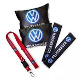 Volkswagen Uyumlu Dijital Baskılı Siyah Seyahat Boyun Yastık Kemer Pedi / Kırmızı Oto Ayna Askısı