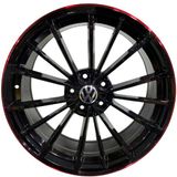 Volkswagen Uyumlu Powcan Bk-5937 8.0X19 5X112 Et45 57.1 Black Red Lip Jant