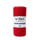 Vollen Yarn 200gr,premıum Koton Pamuk Makrome Ipi,2mm Pamuk Zincir Makrome,supla,çanta Ipi Kırmızı