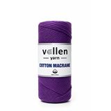 Vollen Yarn 200gr,premıum Koton Pamuk Makrome Ipi,2mm Pamuk Zincir Makrome,supla,çanta Ipi Mor