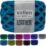 Vollen Yarn Premium Deri Ip Metalik Ip Çanta Ipi,parlak Penye İP.120 Gram - Petrol Mavi