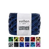 Vollen Yarn Premium Deri Ip,metalik Deri Rafya İp 120gr/60m,çanta Ipi,parlak Penye Ip siyah