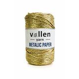 Vollen Yarn Premium Metalik Kagıt Ip,parlak Çanta Ipi,250 Gr- 320 M , Simli Metalik Ip,metalik Abiye Ip ALTIN