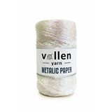 Vollen Yarn Premium Metalik Kagıt Ip,parlak Çanta Ipi,250 Gr- 320 M , Simli Metalik Ip,metalik Abiye Ip Şeffaf
