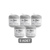 vollen yarn Premium Metalik Koton Simli El Örgü İpi 5’li Paket 50g 100m | Abiye Çanta İpi ve Supla İpi