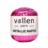 vollen yarn Premium Metalik Rafya,şapka Ipi,abiye Çanta Ipi,polyester Ip,simli Metalik Ip,fuşya