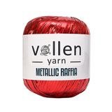 vollen yarn Premium Metalik Rafya,şapka Ipi,abiye Çanta Ipi,polyester Ip,simli Metalik Ip,kırmızı