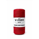 Vollen Yarn Simli Makrome İpi 100g 150m Premium Shine,polyester Çanta İpi,supla Ve Bileklik İpi Kırmızı