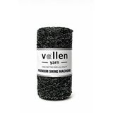 Vollen Yarn Simli Makrome İpi 100g 150m Premium Shine,polyester Çanta İpi,supla Ve Bileklik İpi Siyah