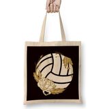 Volleyball Ball Sports Flower Team Coach Beach Volleyball Bez Çanta Uzun Saplı - Açık Bej - 40 X 40