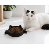 Voloyas Kedi Şeklinde Kedi Mama Kabı - 3D Baskı Modern Tasarım Mama Kabı Siyah