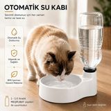 Voloyas Otomatik Kedi Su Kabı-Şişe ile Beslenen Su Pınarı-Kedi ve Küçük Irk Köpek Suluk Beyaz