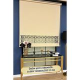 Volper Mekanik LZR305 İthal Mat Kalın Kumaşlı Lazer Kesim Stor Perde (Koyu Krem) - 190 x 260 cm - Kahverengi