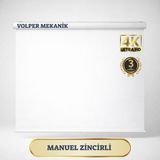 Volper Mekanik Manuel EN210CM BOY180CM Projeksiyon Perdesi Yeni Akıllı Kumaş Blackout-Işık Geçirmez - 210 x 180 cm