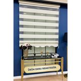 Volper Mekanik Vp 906 Geniş Pliseli Zebra ve Stor Perde Etek Dilimli (Ekru) - 130 x 200 cm
