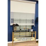 Volper Mekanik VP1020 Çift Mekanizmalı Lazer Kesim Tül ve Stor Perde Açık Krem Renk - 80 x 260 cm
