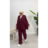 VOLT CLOTHİNG Ayrobin Bağcıklı pantolonlu Tesettür Alt Üst Takım