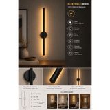 Volt Market Voltmarket Aura 70 cm LED Aplik Duvar Lambası Elektrikli Modern Siyah Dekoratif Iç Mekan Aydınlatma - 0-Siyah