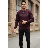 Voltaj Cora Bisiklet Yaka Erkek Sweatshirt Bordo
