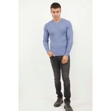 Voltaj Peter V Yaka Erkek Triko Kazak Indigo - XL - İndigo