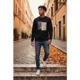 Voltaj Vier Bisiklet Yaka Erkek Sweatshirt Siyah