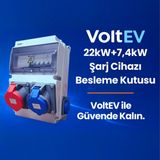 VoltEV 22kW + 7,4kW Pro, Trifaze + Monofaze, EV Elektrikli Araç Şarj İstasyonu Koruma Panosu - AC Kombinasyon Kutusu