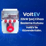 VoltEV 22kW Akım & Voltaj Göstergeli EV Elektrikli Araç Şarj İstasyonu Koruma Panosu - AC Kombinasyon Kutusu