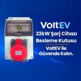 VoltEV 22kW Trifaze, EV Elektrikli Araç Şarj İstasyonu Koruma Panosu - AC Kombinasyon Kutusu - 22kW Mini