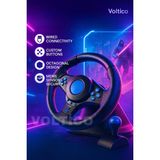 Voltico 180° Dönebilen Direksiyon Seti Pc/laptop/ps3/ Pedal ve Vitesli Racing Wheels yarış keyfi - Siyah - Mavi
