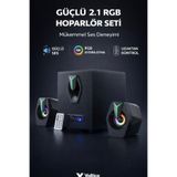 Voltico 2.1 RGB Gaming Hoparlör Seti – Güçlü Bass, LED Aydınlatma, USB/TF/AUX Uzaktan Kumandalı Ses Sistemi