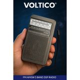 Voltico Deprem ve Acil Durumlar Için Taşınabilir Şarjlı Cep Radyosu – Fm/am/sw 3 Bant - Siyah