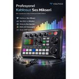 Voltico Profesyonel Kablosuz Ses Mikseri – RGB LED’li, DSP İşlemcili Canlı Yayın & Kayıt Mikseri