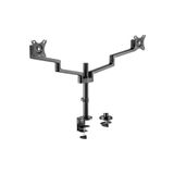 voltix 2'li Monitör Tutucu Döndürülebilir Kablo Kılavuzlu Ergonomik Monitör Kolu - Siyah