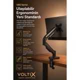 voltix V80 Ergonomik Amortisörlü 17 - 35 inch Monitör Kolu 2 - 9 Kg Monitör Standı 2026 Versiyon