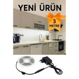 VOLTLİFE Mutfak Dolabı Tezgah Üstü 3 Metre Beyaz Şerit Led Işık Aç-kapa Düğmelir