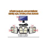 VoltLight Solar Güneş Enerjili 122 Ledli Hareket Sensörlü Kumandalı Bahçe Balkon Aydınlatma Sokak Lambası