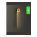 VOLTMARKET Eskitme Gold Renk Şık Dekoratif Oturma Odası Yatak Odası Takımı Pilli Ledli Aplik