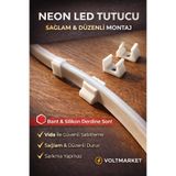 VOLTMARKET Neon LED Montaj Tutucu 5’li Paket – Bant & Silikon Gerektirmez