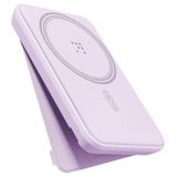 VOLTME MagPak Lila 5K Manyetik Kablosuz Taşınabilir Şarj Cihazı – 5000mAh Batarya, MagSafe & Qi Uyumlu, 7.5W Kablosuz Hızlı Şarj, Katlanabilir Ayaklı Stand, Samsung, Android, iPhone 13/12 Serisi için